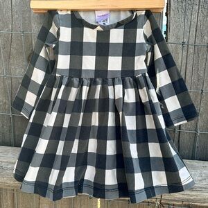Hanna Andersson Black and White Plaid Kids Dress